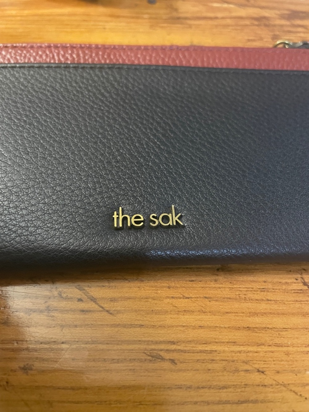The Sak Black Leather wristlet with Gold-Tone Zipper - Picture 4 of 12